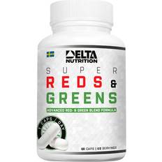 Hvetegresspulver Kosttilskudd Delta Nutrition Super Reds & Green 60 st