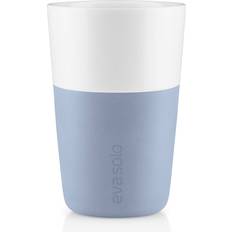 Plástico Tazas Eva Solo Colour Grip Latte Macchiato Becher 2er Set 360 ml - Himmelblau H x Ø 12.5 x 8.5 cm Spülmaschinenfest Taza