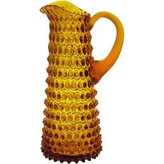 Crystal Glass Pitchers Klimchi Hobnail Jug Tall Amber Pitcher