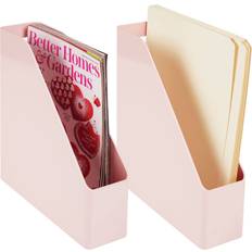 Pink Archiving Boxes mDesign Slim Vertical File Folder Bin