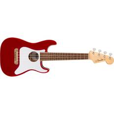 Fender White Ukuleles Fender Fullerton Stratocaster Acoustic-Electric Ukulele Candy Apple Red