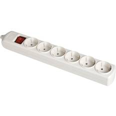 Stikdåse 6 udtag med kontakt 3500 W 16 A