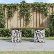 Pine Outdoor Sofas & Benches vidaXL Gabion Design 103 x 31 x 42 cm Garden Bench