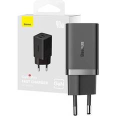 Usb c charger 40w Baseus Wall Charger GaN5 40W 2x USB C Black Beställningsvara, 6-7 vardagar leveranstid