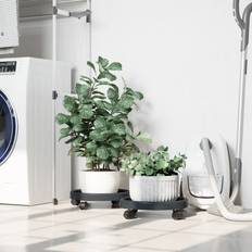 Planters Accessories vidaXL Plant Trolleys with Wheels 2 pcs Grey Diameter 34 cm 35 kg