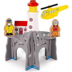 Wooden Toys Train Accessories Bigjigs Lighthouse 4-Way Tunnel