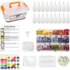 Multicoloured Textile Paint SOKA Tie Dye Party Kit 18 Vibrant Colours Permanent Non-Toxic Fabric Multicoloured