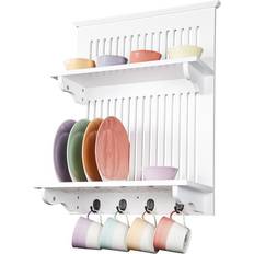 Best Hooks & Hangers Aston Wooden Kitchen Plate Rack Wall-mounted Hook & Hanger