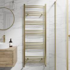 Heated Towel Rails Duratherm Curved Heated Brass, Chrome