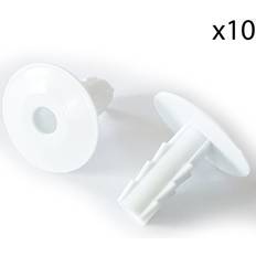 10x 8mm white single cable bushes feed through wall cover coaxial hole tidy cap
