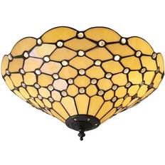 E14 Ceiling Flush Lights Loops Tiffany Glass Ceiling Flush Light