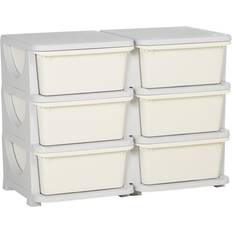 Storage Boxes Kid's Room Homcom Kids Storage Unit with Six Drawers