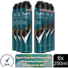 Sure Men Anti-perspirant 72H Nonstop Protection Sport Cool Deodorant 250ml, 6