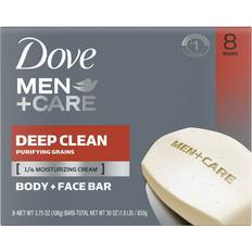 Toiletries Dove Men+Care 3-in-1 Deep Clean Hand & Body + Face + Exfoliation Bar Soap 8-pack