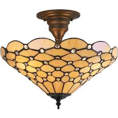 Loops Tiffany Glass Ceiling Flush Light