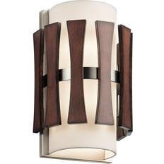 Wall panels wood Loops Twin Stained Wood Panels Wall light