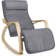 Gris Muebles Songmics Silla Mecedora Ajustable Capacidad 150 kg Sillón