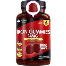 New Leaf Products Leaf Iron Gummies 14mg 120 Iron Supplements Enriched Vitamin C