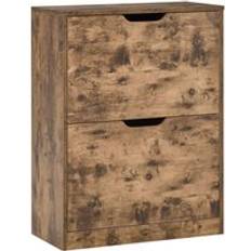 Brown Hallway Furniture & Accessories Homcom 2 Drawer Shoe Rack