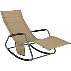 Schaukelstühle SoBuy Sonnenliege mit Seitentasche Gartenliege OGS47-KA