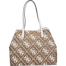 Guess Vikky Large Bag - Latte Logo/White