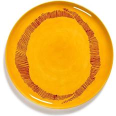 Gul Serveringsfade Serax Serving Plate Yellow Stripes Red Feast Ø 35 cm Serveringsfad