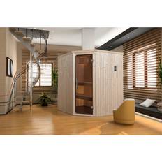 Silber Saunas Weka Element-Ecksauna VARBERG 2 naturbelassen