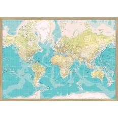 Bomuld Opslagstavler Incado Retro World Map Opslagstavle 115x163cm