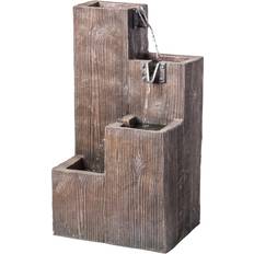HEISSNER Stepwell Water Feature 26 x 21 x 49 cm Brown