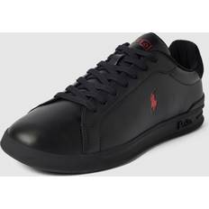 Polo ralph lauren heritage court ii leather sneaker unisex sneakers Polo Ralph Lauren Leather-hrt Ct Ii-sk-ath Black/red Pp