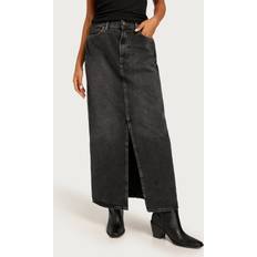 Lang Skjørt Only Jeansskjørt Washed Black Long Slit Skirt Dnm Noos Skjørt