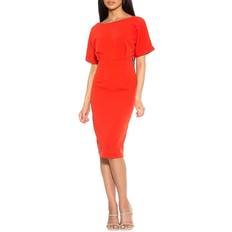 Knee Length Dresses - Orange Alexia Admor Jacqueline Midi Dress - Apricot