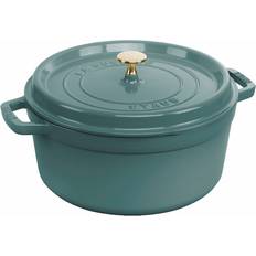 Gjutjärn - Gröna Övriga grytor Staub Rund gryta 5,2 Eucalyptus med lock