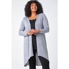 Stretch Cardigans Roman Curve Soft Knit Cardigan & Stretch Top in Grey