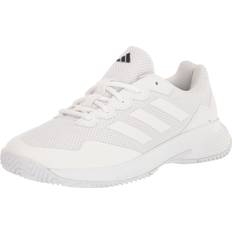 Adidas Laced Racket Sport Shoes Adidas Men's Gamecourt Tennis Shoes, 11.5, White/White/Silver