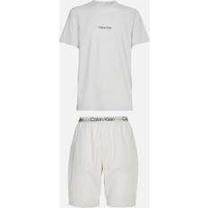 Calvin Klein White Sleepwear Calvin Klein Short Sleeve Sleep Cotton-Blend Set Cream