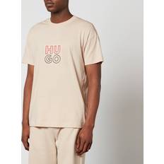 HUGO BOSS Beige T-shirts HUGO BOSS Bodywear Stacked Cotton T-Shirt Beige