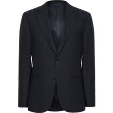 Men - XXS Blazers Reiss Mens Navy Kin Slim-fit Single-breasted Linen Blazer