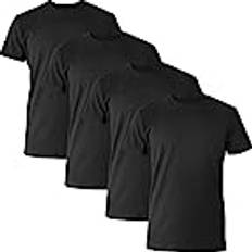 Ultimate mäns Slim Fit Crew Neck Undershirts, 4-pack, Svart