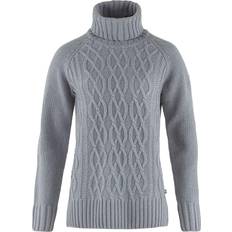 Fjällräven Övik Cable Knit Roller Neck W - Flint Grey