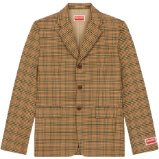 Inner Pocket Blazers Kenzo Checked Suit Jacket - Dark Camel