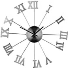 Silver Wall Clocks Premier Housewares Interiors Roman Numerals Metal Wall Clock