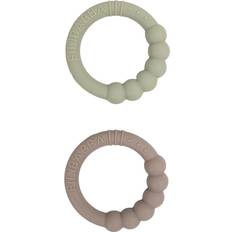 Filibabba Bitring i silikon 2-pack Warm Grey Oil Green