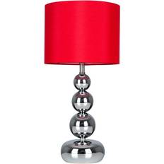 Red Table Lamps MiniSun Valuelights Pair Balls Table Lamp