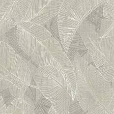 Belgravia Decor Anaya Leaf Textured Wallpaper Grey