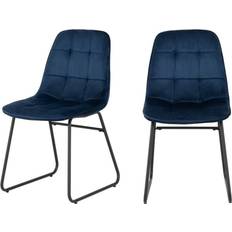 Blue Kitchen Chairs SECONIQUE Lukas Sapphire Blue Kitchen Chair 2pcs