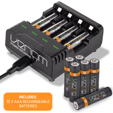 Battery Charging Dock Plus 10 X Rechargeable Aaa Batteries