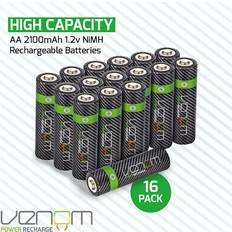 16x rechargeable aa batteries high capacity 2100mah 1.2v nimh