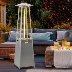 Silver Patio Heater OutSunny 11.2KW Outdoor Heater Pyramid