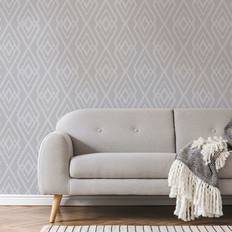 Wallpapers Superfresco Easy Interlink Geometric Light Grey/silver Wallpaper